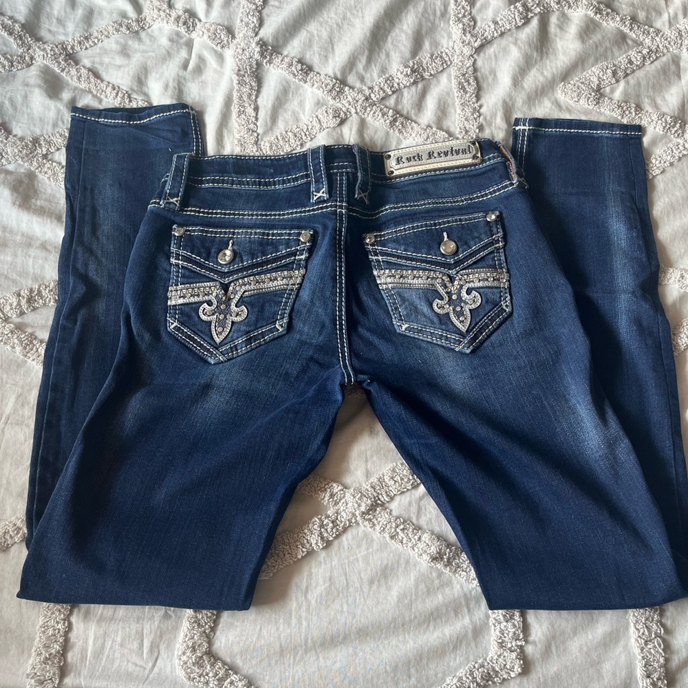 Skinny Rock Revival Dark Wash Jeans✨